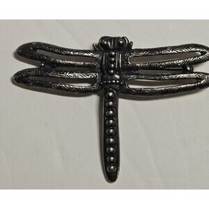 Vintage Substantial Silver-Tone Dragonfly Brooch (Attributed to Napier)